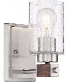 Nuvo Lighting 60/6961 Arabel 1 Light Vanity Brushed Nickel and Nutmeg