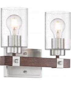 Nuvo Lighting 60/6962 Arabel 2 Light Vanity Brushed Nickel and Nutmeg