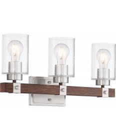 Nuvo Lighting 60/6963 Arabel 3 Light Vanity Brushed Nickel and Nutmeg