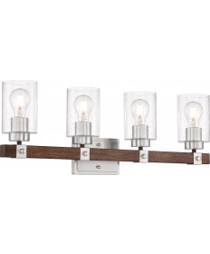 Nuvo Lighting 60/6964 Arabel 4 Light Vanity Brushed Nickel and Nutmeg