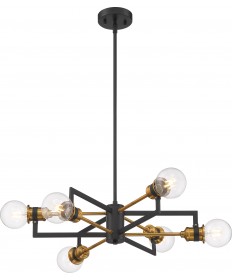 Nuvo Lighting 60/6976 Intention 6 Light Chandelier Warm Brass and