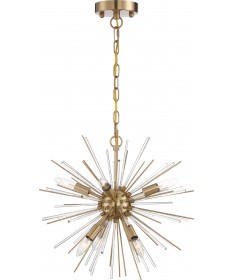 Nuvo Lighting 60/6992 Cirrus 6 Light Chandelier Vintage Brass Finish