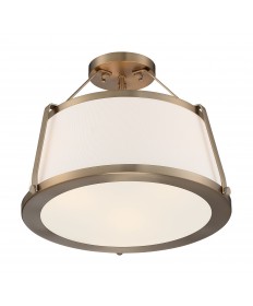 Nuvo Lighting 60/6997 Cutty 3 Light Semi-Flush Fixture Burnished Brass