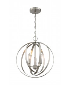 Nuvo Lighting 60/7047 Pendleton 3 Light Pendant Fixture Brushed Nickel