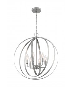 Nuvo Lighting 60/7048 Pendleton 6 Light Pendant Fixture Brushed Nickel