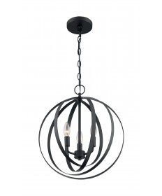 Nuvo Lighting 60/7067 Pendleton 3 Light Pendant Fixture Matte Black