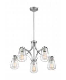 Nuvo Lighting 60/7115 Skybridge 5 Light Chandelier Fixture Brushed