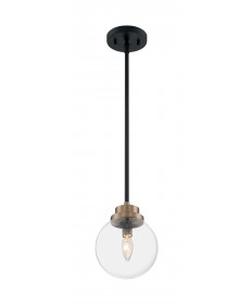 Nuvo Lighting 60/7121 Axis 1 Light Pendant Fixture Matte Black Finish