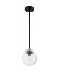 Nuvo Lighting 60/7131 Axis 1 Light Pendant Fixture Matte Black Finish