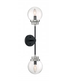 Nuvo Lighting 60/7132 Axis 2 Light Wall Sconce Fixture Matte Black