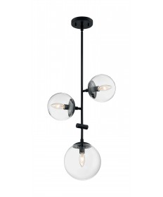 Nuvo Lighting 60/7134 Sky 3 Light Pendant Fixture Matte Black Finish