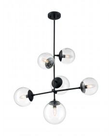 Nuvo Lighting 60/7135 Sky 6 Light Pendant Fixture Matte Black Finish