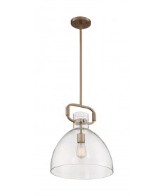 Nuvo Lighting 60/7142 Teresa 1 Light Bell Pendant Fixture Burnished