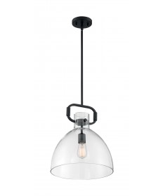 Nuvo Lighting 60/7152 Teresa 1 Light Bell Pendant Fixture Matte Black