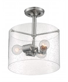 Nuvo Lighting 60/7188 Bransel 3 Light Semi-Flush Fixture Brushed