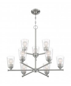 Nuvo Lighting 60/7189 Bransel 9 Light Chandelier Fixture Brushed