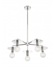 Nuvo Lighting 60/7255 Bizet 5 Light Chandelier Fixture Polished Nickel