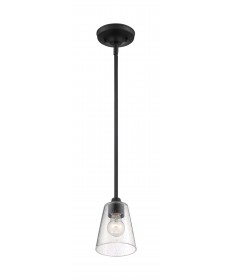 Nuvo Lighting 60/7280 Bransel 1 Light Mini Pendant Fixture Matte Black