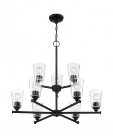 Nuvo Lighting 60/7289 Bransel 9 Light Chandelier Fixture Matte Black