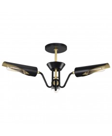 Nuvo Lighting 60/7296 Marc 3 Light Dinette Matte Black Finish Gold