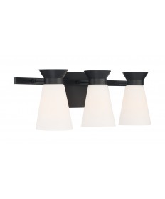 Nuvo Lighting 60/7313 Caleta 3 Light Vanity Fixture Black Finish with