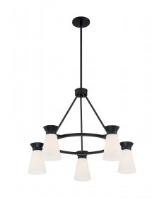 Nuvo Lighting 60/7315 Caleta 5 Light Chandelier Fixture Black Finish