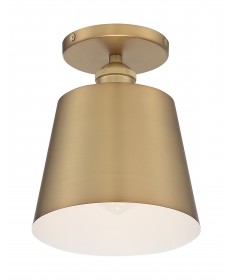 Nuvo Lighting 60/7321 Motif 1 Light 7 in. Semi-Flush Brushed Brass