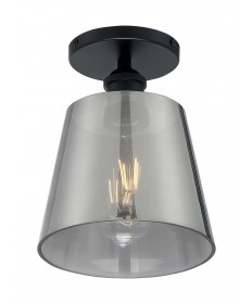 Nuvo Lighting 60/7333 Motif 1 Light 7 in. Semi-Flush Black with Smoked