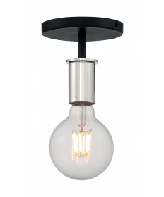 Nuvo Lighting 60/7353 Ryder 1 Light Semi Flush Fixture Black Finish