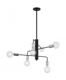 Nuvo Lighting 60/7354 Ryder 6 Light Chandelier Fixture Black Finish