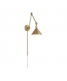 Nuvo Lighting 60/7361 Delancey Swing Arm Lamp Burnished Brass with