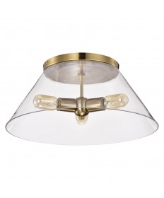 Nuvo Lighting 60/7422 Dover 3 Light Large Flush Mount Vintage Brass