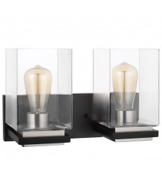 Nuvo Lighting 60/7652 Crossroads 2 Light Vanity Matte Black with Clear
