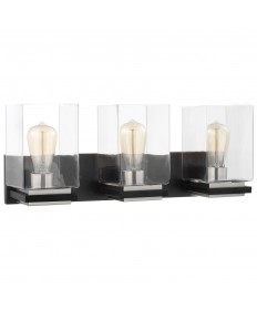 Nuvo Lighting 60/7653 Crossroads 3 Light Vanity Matte Black with Clear