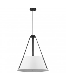 Nuvo Lighting 60/7697 Brewster 3 Light Pendant Black Finish White