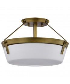 Nuvo Lighting 60/7753 Rowen 3 Light Semi Flush Natural Brass Finish