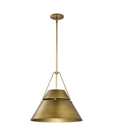 Nuvo Lighting 60/7778 Adina 3 Light Large Pendant Natural Brass Finish