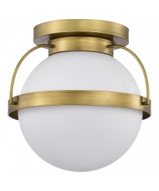 Nuvo Lighting 60/7780 Lakeshore 1 Light Small Flush Natural Brass