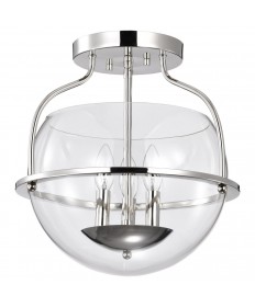 Nuvo Lighting 60/7822 Amado 3 Light Semi Flush Mount Polished Nickel