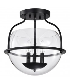 Nuvo Lighting 60/7823 Amado 3 Light Semi Flush Mount Matte Black