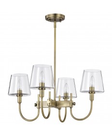 Nuvo Lighting 60/7885 Brookside 4 Light Chandelier Vintage Brass