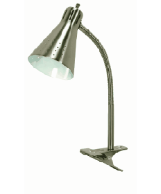 Satco 60/828 Satco 60-828 Brushed Nickel Goose Neck Clip-On Desk Lamp