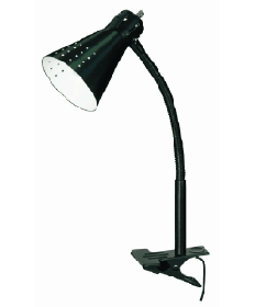 Satco 60/836 Satco 60-836 Black Goose Neck Clip-On Desk Lamp