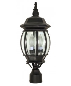 Nuvo Lighting 60/899 Central Park 3 Light 21 inch Post Lantern with Clear Beveled Glass