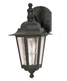Nuvo Lighting 60/990 Cornerstone 1 Light 13 inch Wall Lantern Arm Downw/ Clear Seed Glass