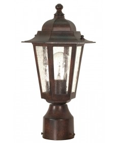 Nuvo Lighting 60/995 Cornerstone 1 Light 14 inch Post Lantern with Clear Seed Glass