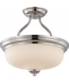 Nuvo Lighting 62/384 Kirk 2 Light Semi Flush with Etched Opal Glass