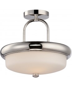Nuvo Lighting 62/404 Dylan 2 Light Semi Flush with Etched Opal Glass