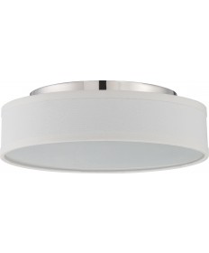 Nuvo Lighting 62/526 Heather LED Flush Fixture with White Linen Shade