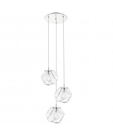 Access Lighting 63127LEDDLP-MSS/CLR Boulder 3 Light Pendant